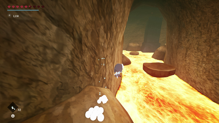 Blue Fire : On explore une zone recouverte de lave