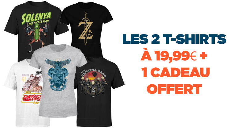 Promo Zavvi : les 2 Tshirts à 19,99€ + un cadeau offert