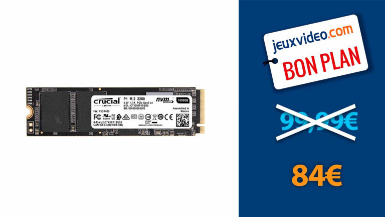 Le SSD NVMe Crucial 1 To de nouveau en réduction de plusieurs dizaines d'euros