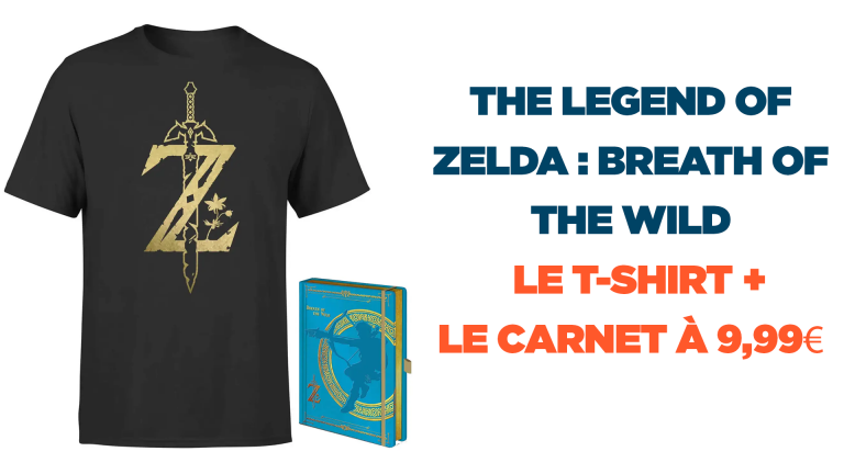 Breath of the Wild : le carnet + le T-shirt aux couleurs du jeu Nintendo Switch à 9,99€