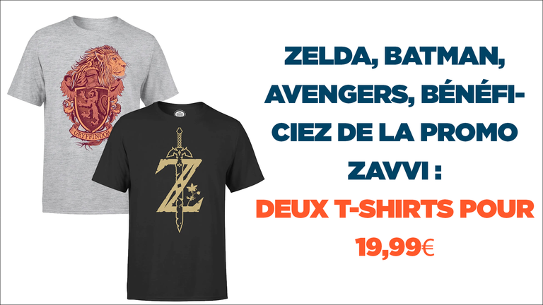 19,99€ la paire de T-shirts Zelda, Star Wars, Batman...
