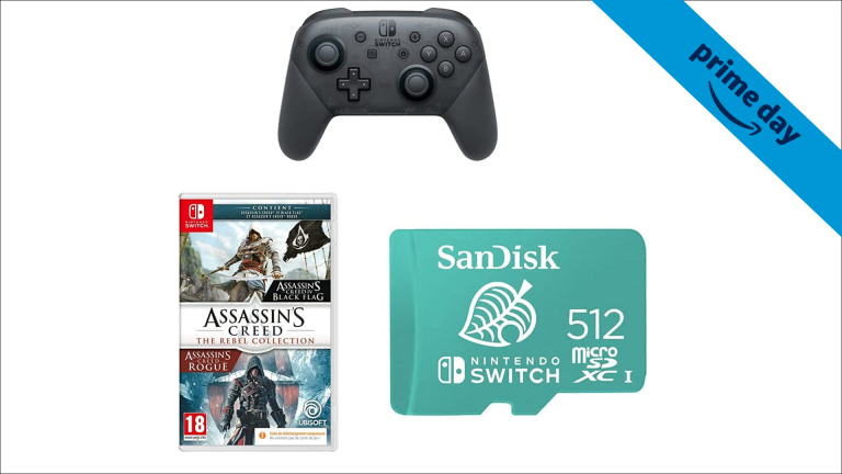 Prime Day : Pack Spécial Nintendo Switch avec Assassin's Creed Rebel + Manette Switch Pro + Carte MicroSD 512Go