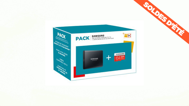 Soldes : Le pack Samsung avec SSD externe 1 To et Micro SD 64 Go en promo