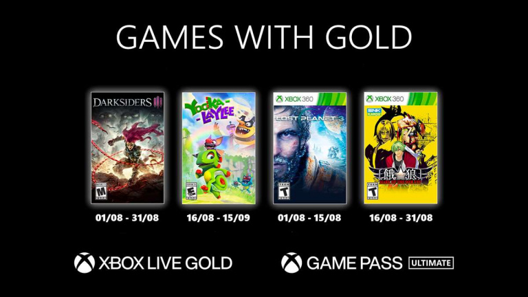 Xbox Games With Gold : Les jeux "gratuits" du mois d'août 2021