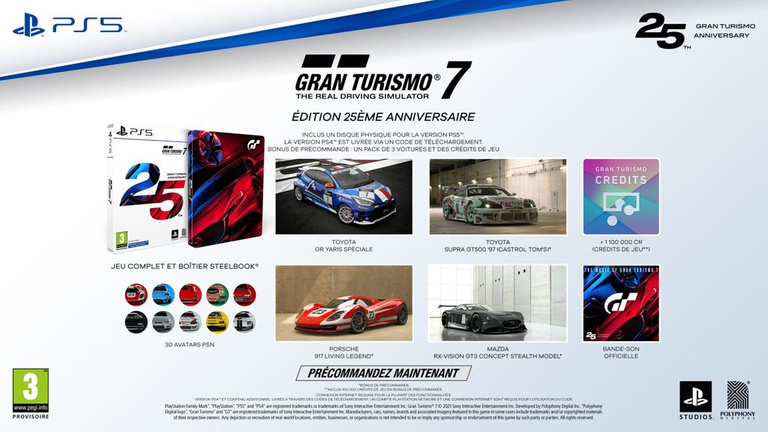 Gran Turismo 7 : Les éditions 25e Anniversaire dévoilées, voici ce qu'elles contiennent