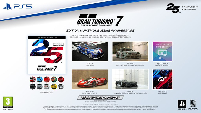 Gran Turismo 7 : Les éditions 25e Anniversaire dévoilées, voici ce qu'elles contiennent