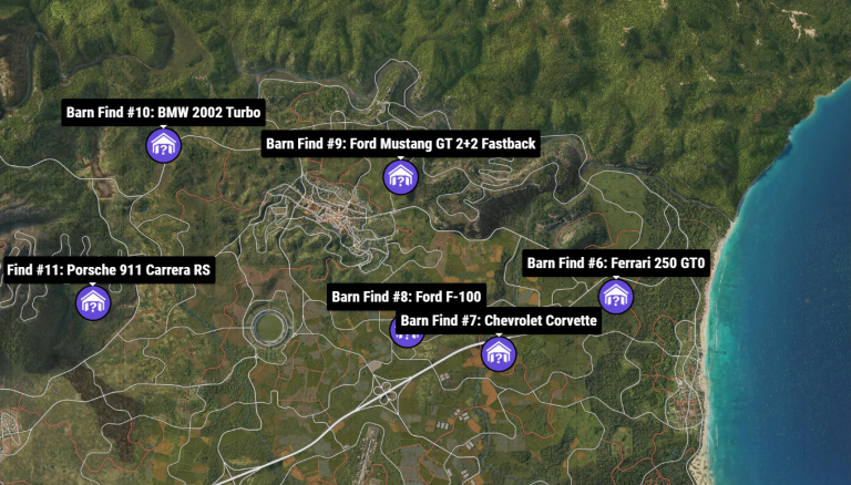 Forza Horizon 5 : emplacement des 14 trésors de grange