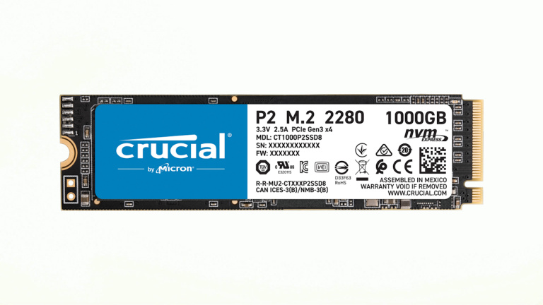 Le SSD NVMe M.2 Crucial P2 1 To est de nouveau en promotion