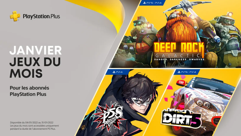 PlayStation Plus : Persona 5 Strikers, Dirt 5, Deep Rock Galactic... Découvrez les jeux de janvier !
