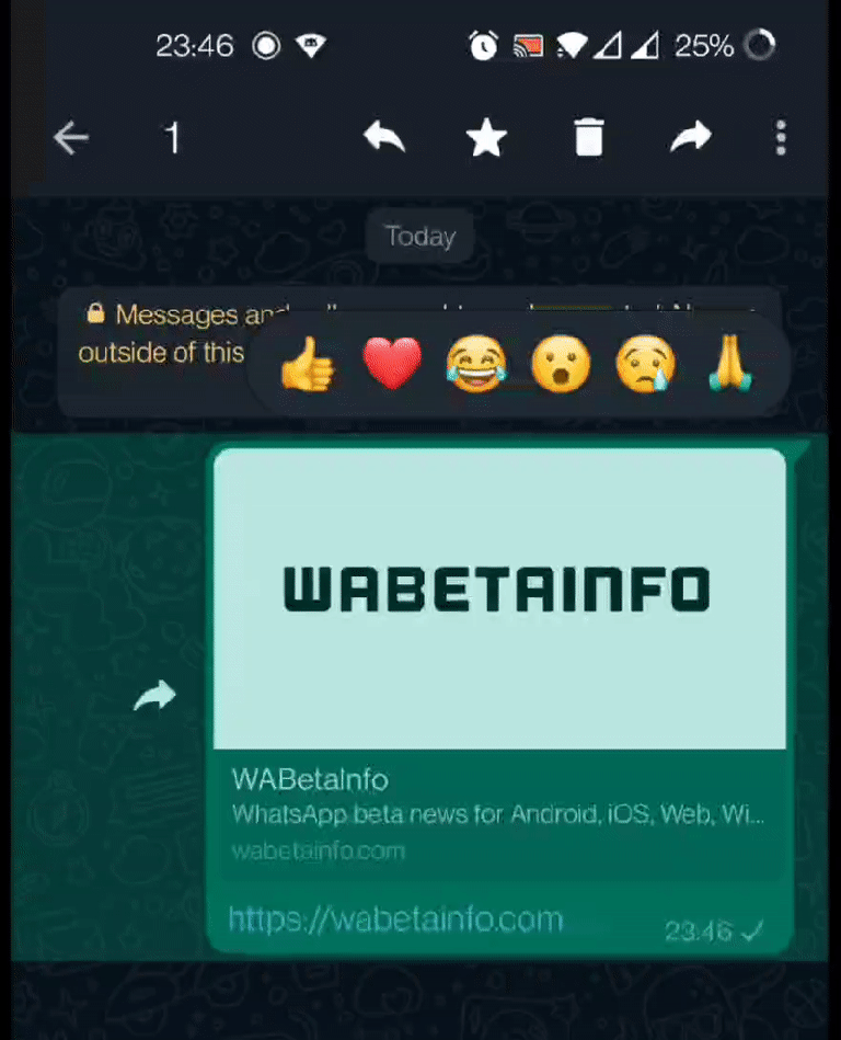WhatsApp réactions sur Android