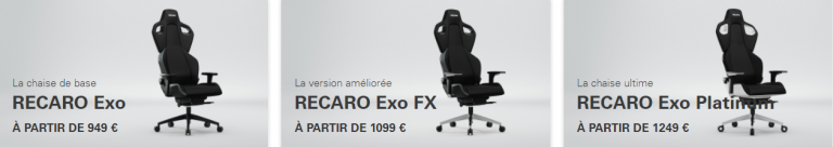 Test Recaro Exo Platinum : une des meilleures chaises gaming du