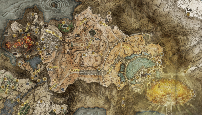 Elden Ring, Map: The map of the underworld recreated in HD, with all the sites of grace!