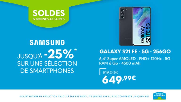 Smartphone sales: the Samsung Galaxy are at a bargain price in Rue du Commerce