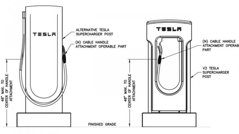 Une fuite dévoile le design du futur Superchargeur V4 de Tesla