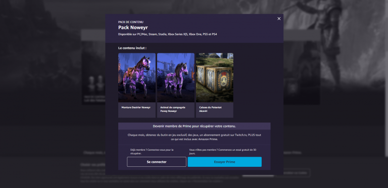 The Elder Scrolls Online : Le pack Noweyr est disponible via Twitch Prime, comment le récupérer ? 