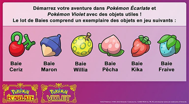 Pokémon Écarlate / Violet : les bonus de précommande de la 9ème génération en détail