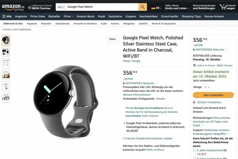 Amazon fait une grosse bourde et dévoile la Google Pixel Watch en avance
