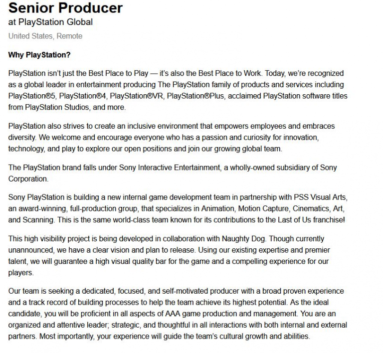PS5 : un nouveau jeu développé avec Naughty Dog ! Uncharted 5 concerné ? 