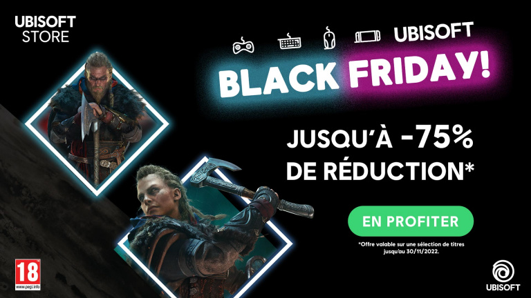 Ubisoft Store : jusqu'à 75% de réduction pour le Black Friday