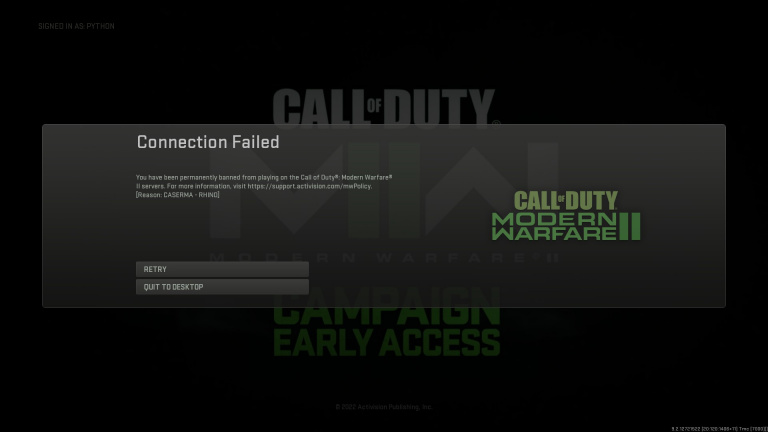 Call of Duty MW2 : des centaines de joueurs empêchés de jouer normalement