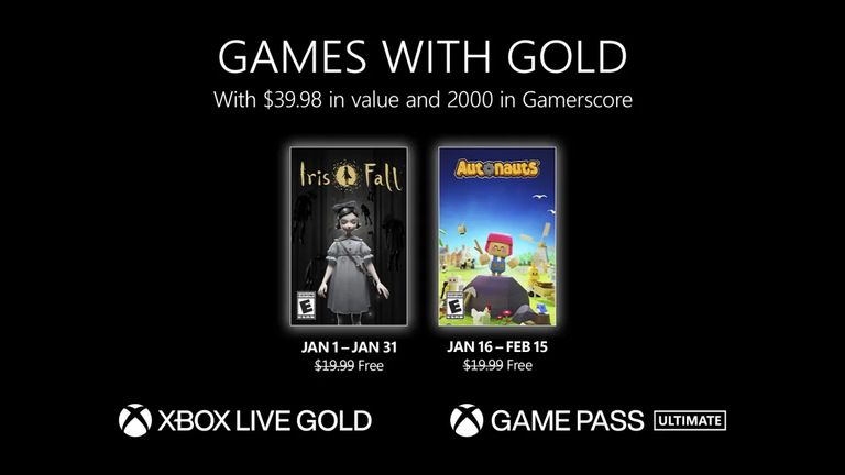 Xbox Games with Gold : les jeux "gratuits" du mois de janvier 2023