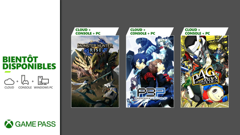 Game Pass : les jeux "gratuits" de janvier 2023 avec Monster Hunter Rise, Persona 3 et 4…