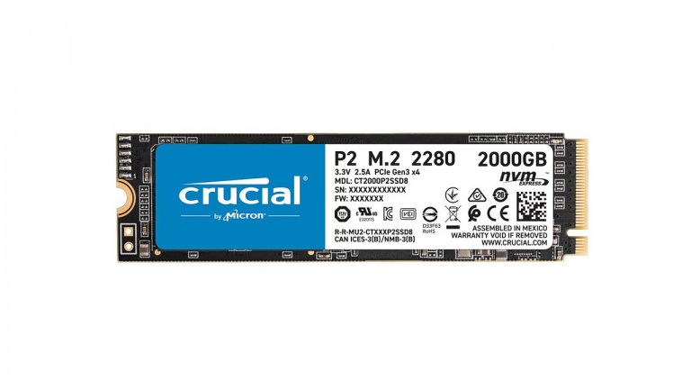 Sales 2023: The 2 TB Crucial P2 NVMe SSD drops below the €149 mark!