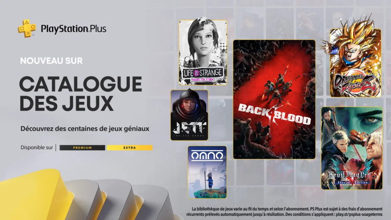 PlayStation Plus Extra et Premium : Back 4 Blood, DmC 5 et DB FighterZ parmi les jeux de janvier