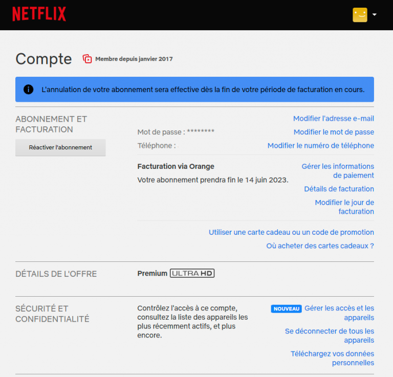 Comment résilier son abonnement Netflix