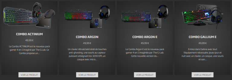 The G-LAB Gaming Combo ARGON-E - Pack Clavier/Souris 