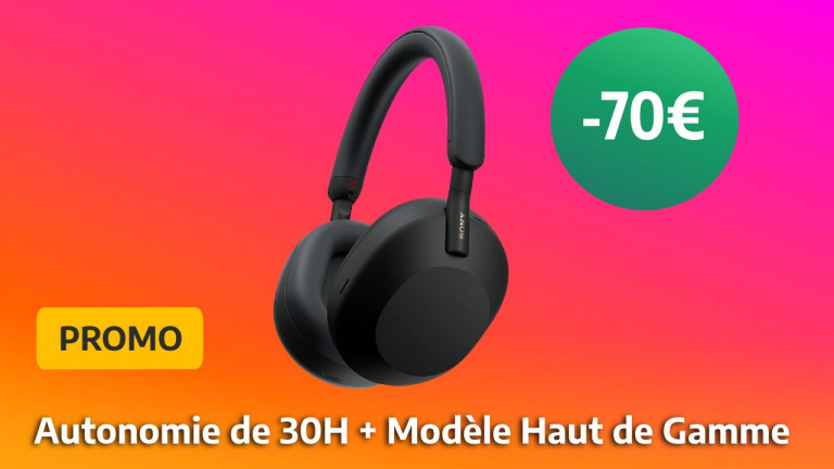 Promo Sony : -70€ sur le casque Bluetooth XM5 pendant les French Days