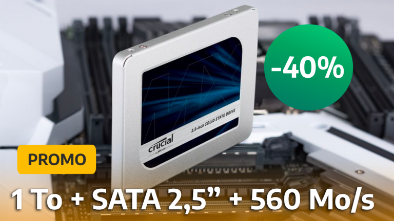 Promo SSD : Avec 40% de réduction, le Crucial MX500 d'1 To affiche un petit prix pour y stocker ses nombreux fichiers ! C'est aussi le meilleur moyen pour ressusciter un vieux PC !