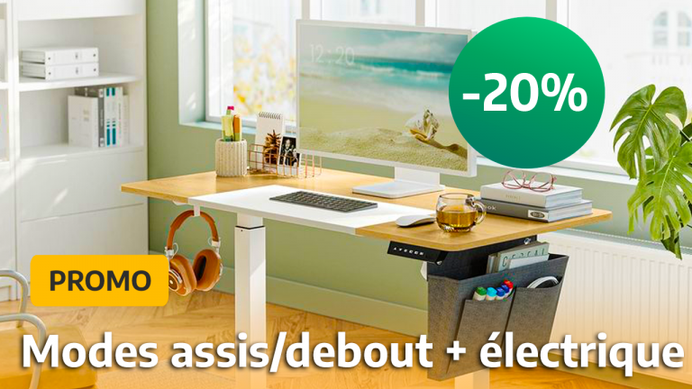 Promo : 20% de réduction sur le bureau électrique assis-debout le plus populaire, actuellement en tête des ventes sur Amazon !