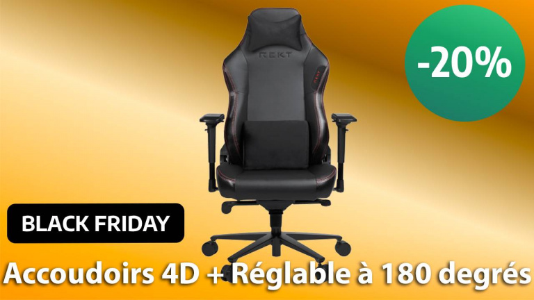 Black Friday chaise gamer : 20% de réduction sur ce siège gaming REKT noté 5/5 par les utilisateurs !