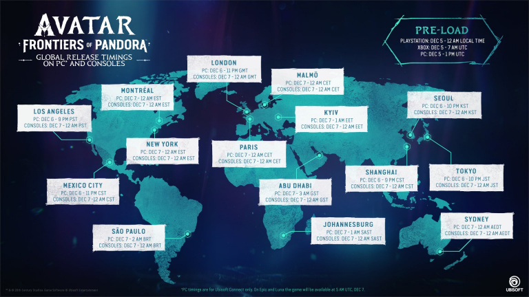 Avatar Frontiers of Pandora : à quelle heure le jeu sera-t-il jouable ?
