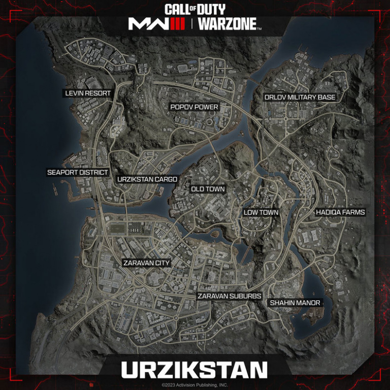 Nouvelle map Warzone 3 : Positions, points d'intérêt, goulag... Tout savoir sur la carte Urzikstan