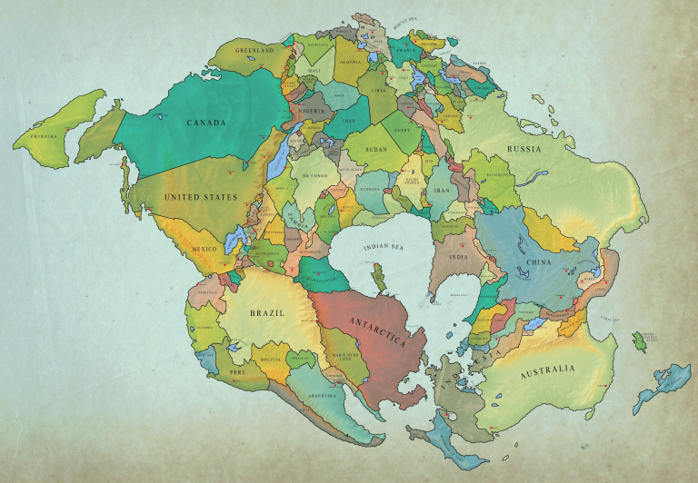 Voici la carte qui montre ce à quoi ressemblera le monde dans 250 millions d'années