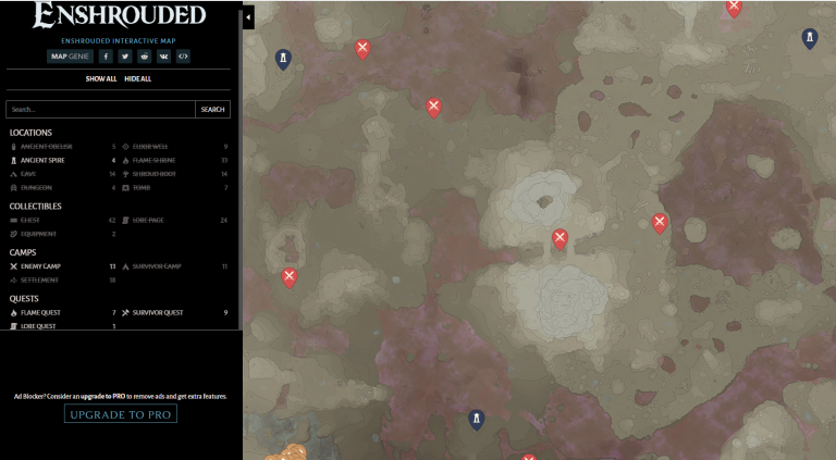 Carte interactive Eshrouded : L'outil indispensable pour ne rien louper