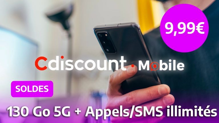 Un forfait mobile 5G de 130 Go pour seulement 9,99€ et sans engagement ? C'est maintenant chez Cdiscount !