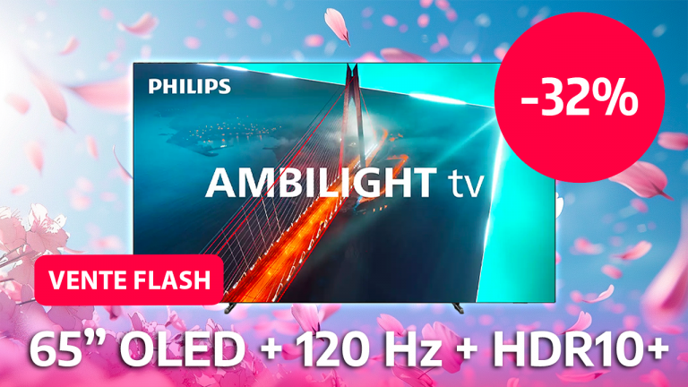 650€ de réduction pour cette excellente TV Philips OLED Ambilight de 65 pouces. C’est une des plus grosses promotions pendant les ventes flash Amazon de printemps 