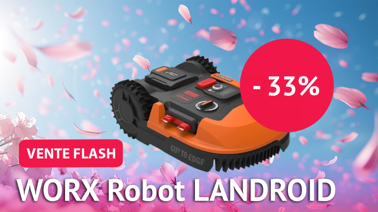 Numéro un des ventes Amazon, cette très bonne tondeuse robot connectée de Worx est à moins 348 euros pendant les ventes flash 