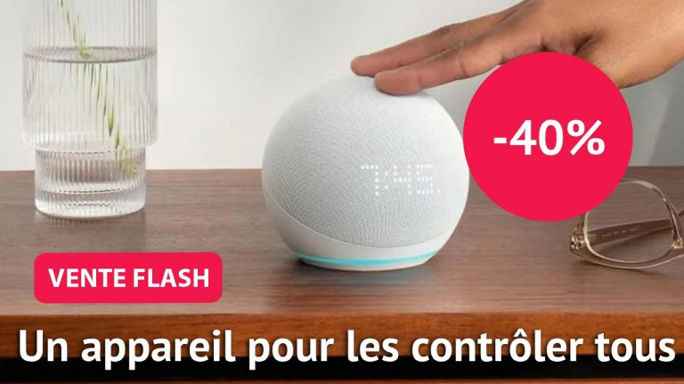 L'enceinte préférée des français, l'Echo Dot 5 est pas chère sur Amazon grâce aux ventes flash de printemps. La version avec horloge perd presque la moitié de son prix de base