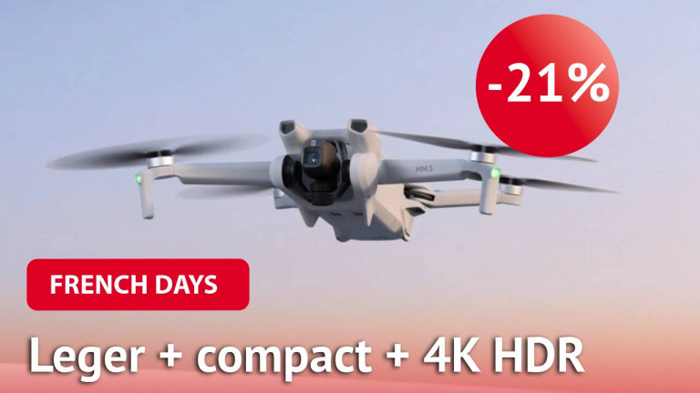 French Days : le DJI Mini 3 est à -21%, une aubaine pour ce drone ultra léger, compact et capable de filmer en 4K