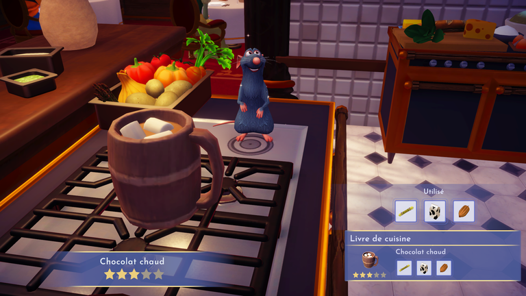 Chocolat chaud Disney Dreamlight Valley : comment préparer cette recette 3 étoiles ?