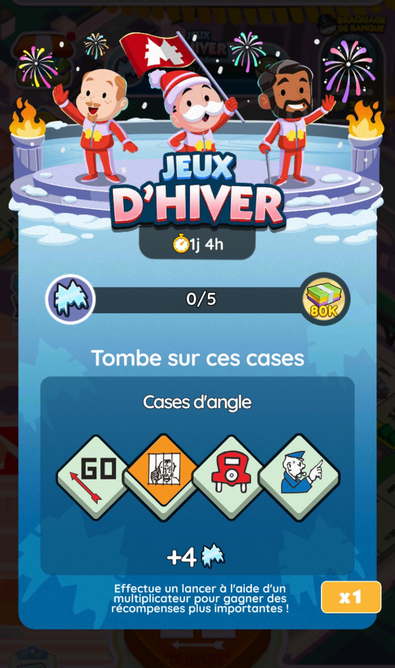 15 000 dés et 216 points triage jonglage à récupérer gratuitement sur Monopoly Go via l'événement "Jeux d'hiver" 15 000 dés et 216 points triage jonglage à récupérer gratuitement sur Monopoly Go via l'événement "Jeux d'hiver"