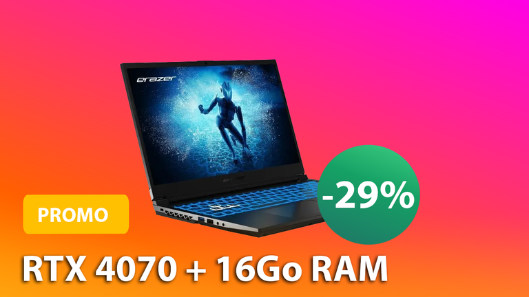 PC Portable gaming pas cher : -29% sur le Erazer Deputy avec sa RTX 4070 et ses 16Go de RAM !