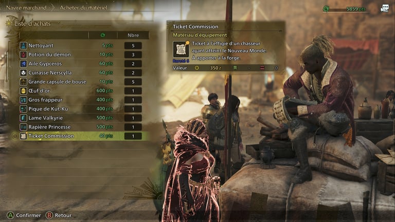 Ticket de commission Monster Hunter Wilds : Où trouver cette ressource de forge ?