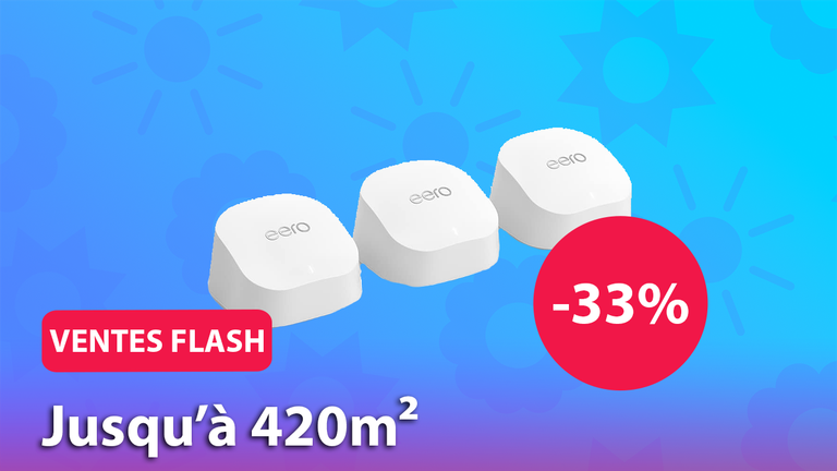 Ventes Flash Amazon : -33% sur le kit Eero pour avoir du WiFi partout chez soi et qui couvre jusqu'à 420m² !