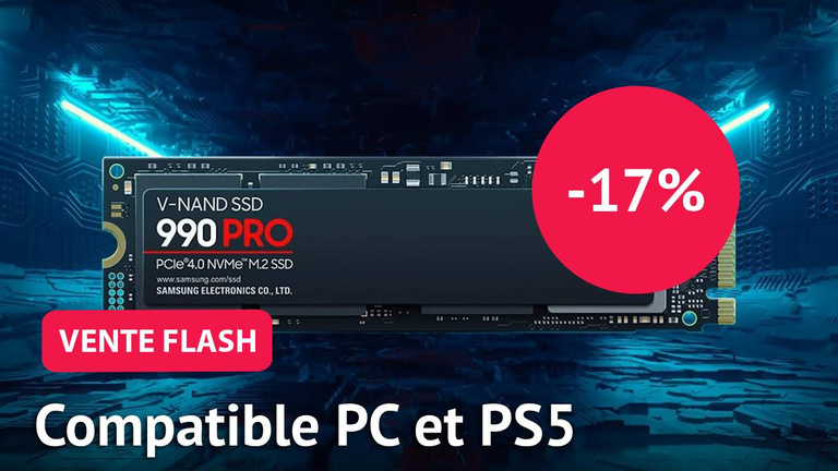 Ventes flash Amazon : le SSD 990 Pro de Samsung est proposé à un prix fou pour rajouter 4 To de stockage à sa PS5
