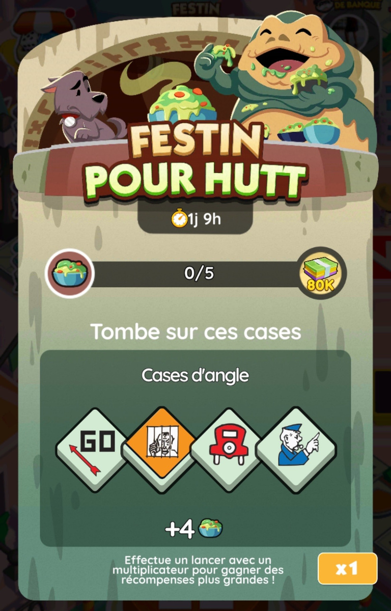 18 205 dés et 199 pioches gratuits à récupérer sur Monopoly GO! x Star Wars via l'événement "Festin pour Hutt"